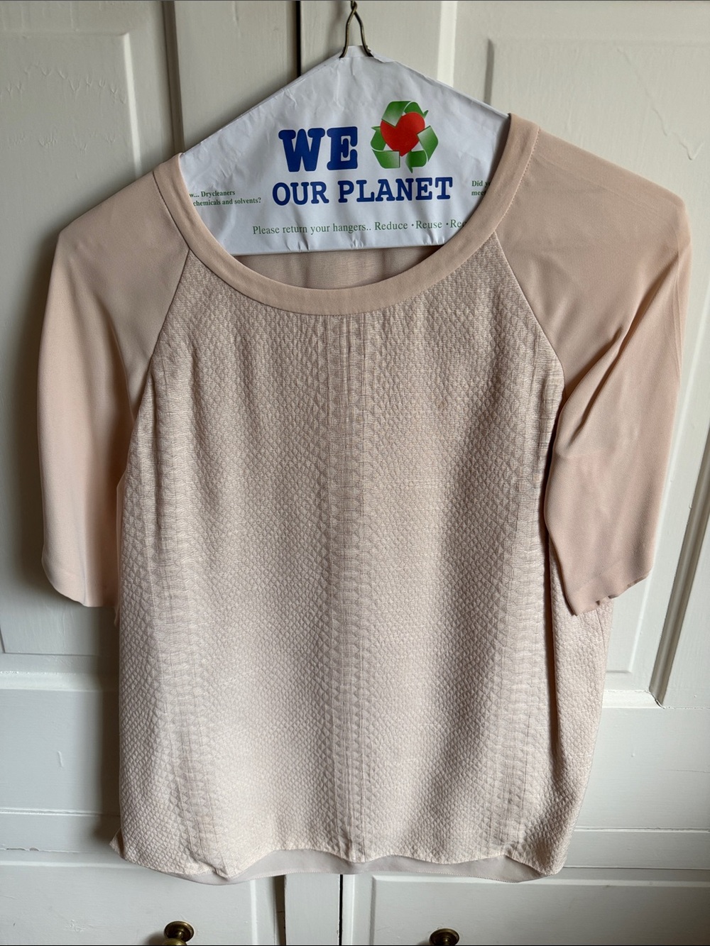 Vince Women’s Short Sleeve Textured Shell Top - Blush